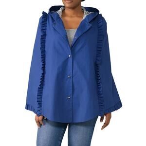 Deborah Lyons Blue Memphis Cape Coat 8